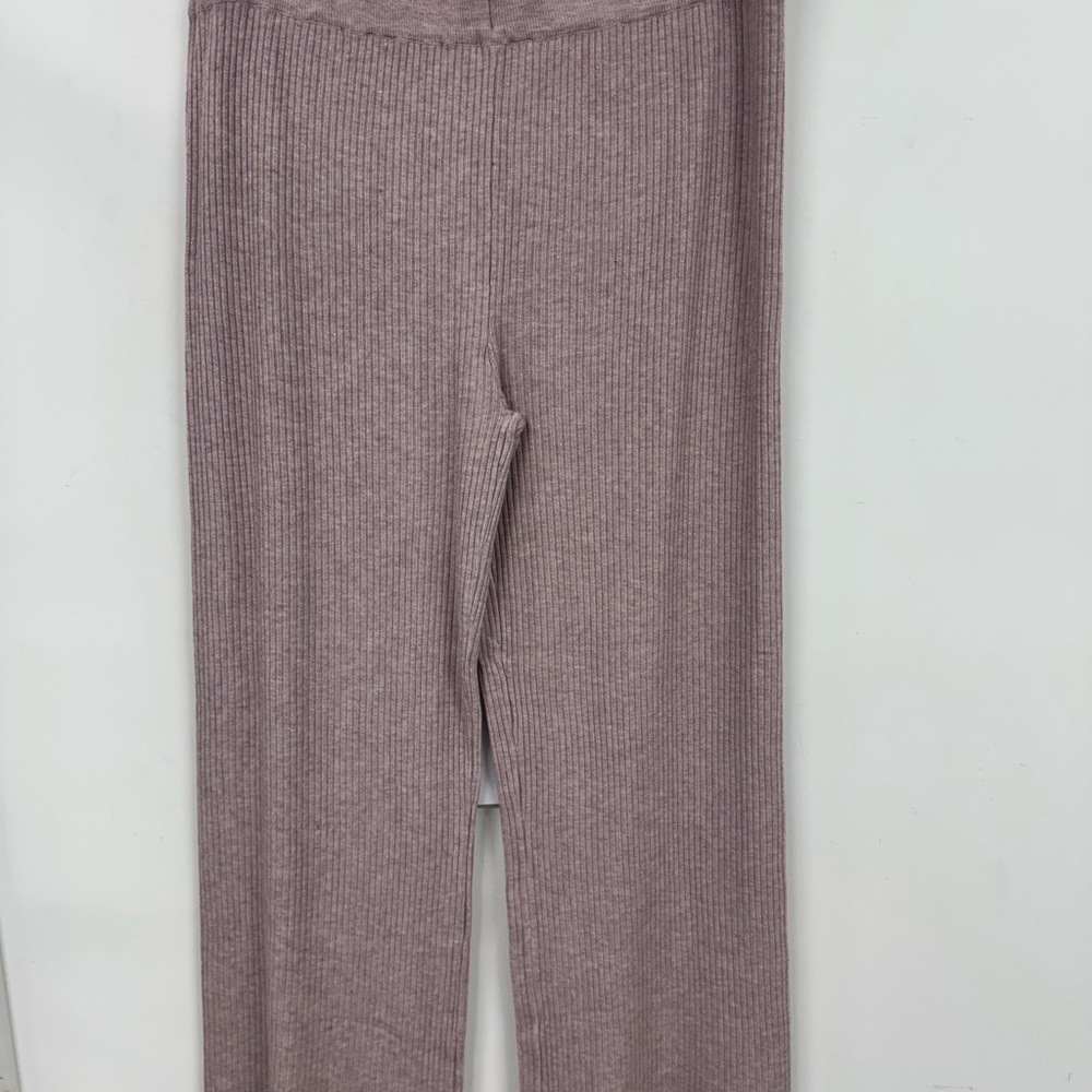 Women's Wide Leg Ribbed Pants - Pink